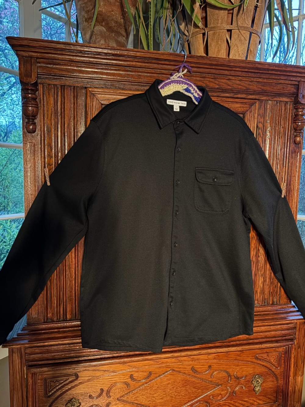 And Now This Black Button-Up Shirt Jacket